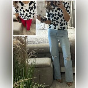 New♥️ Chic Black & White Spotted Knit